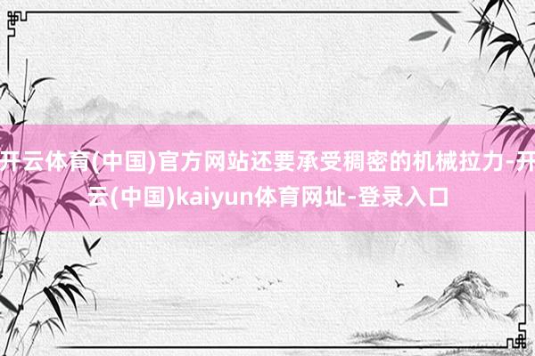 开云体育(中国)官方网站还要承受稠密的机械拉力-开云(中国)kaiyun体育网址-登录入口