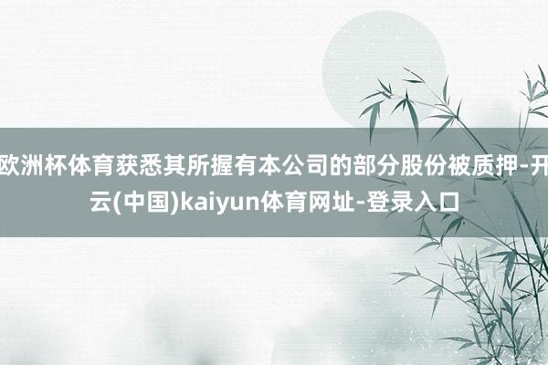 欧洲杯体育获悉其所握有本公司的部分股份被质押-开云(中国)kaiyun体育网址-登录入口