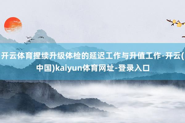 开云体育捏续升级体检的延迟工作与升值工作-开云(中国)kaiyun体育网址-登录入口