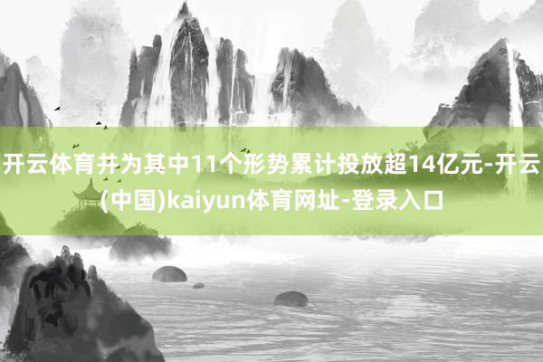 开云体育并为其中11个形势累计投放超14亿元-开云(中国)kaiyun体育网址-登录入口